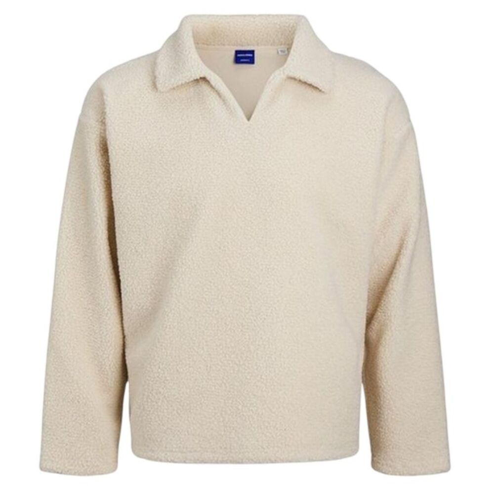 Jack And Jones Mens Teddy Fleece Long-Sleeved Sweatshirt / Oatmeal